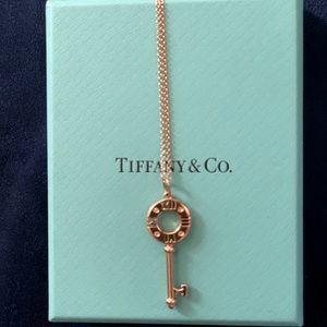 Tiffany & Co Atlas Rose Gold Key Necklace